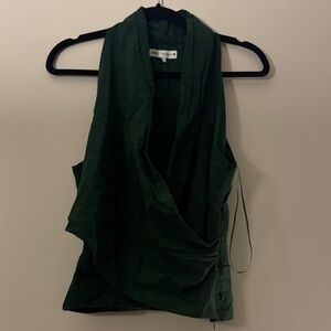 Zara Dark Green Draped Blouse